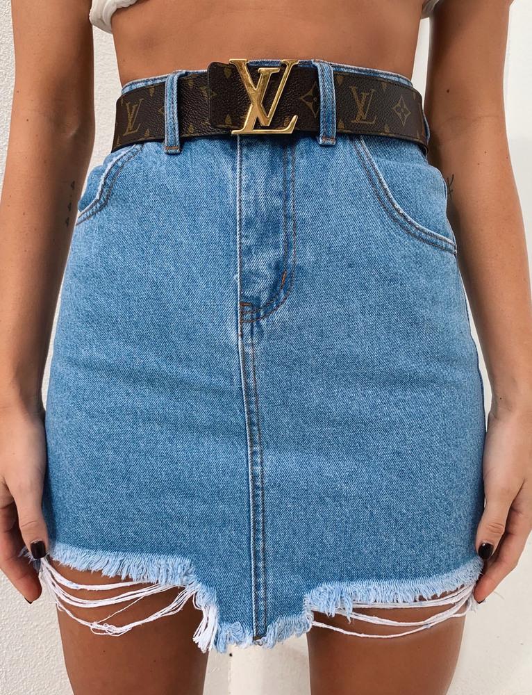 Nikita High Rise Denim Skirt Blue